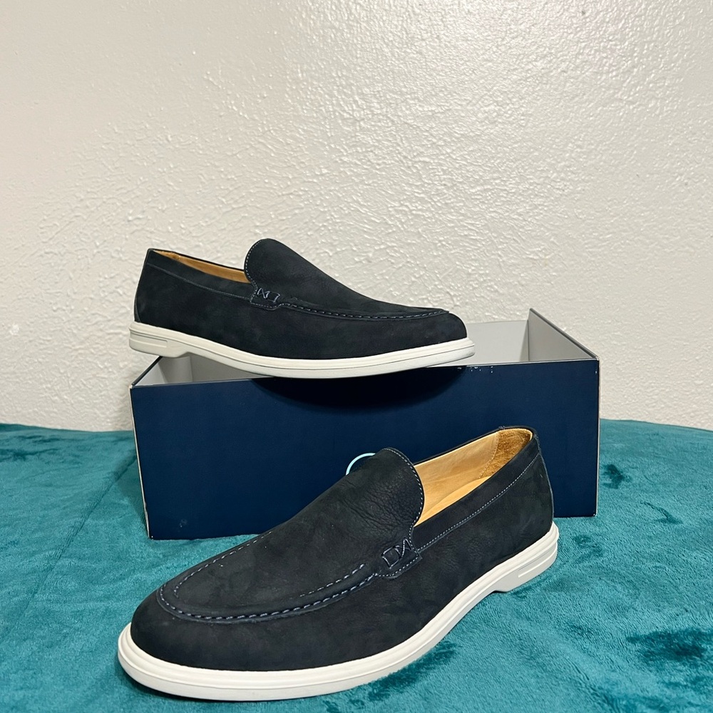 Peter Millar Venetian Loafers Excursionist Suede Navy Blue Men’s 9.5M